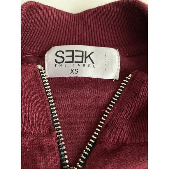 LF Seek the Label Long Sleeve Full Zip Knit Ribbed Crop Top Women’s Sz XS - Picture 6 of 9